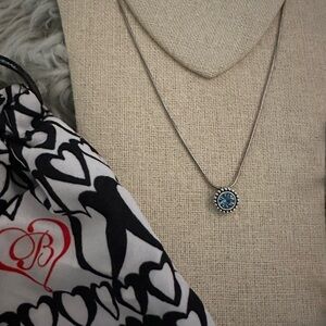 Brighton Silver Necklace with Aqua Blue Pendant